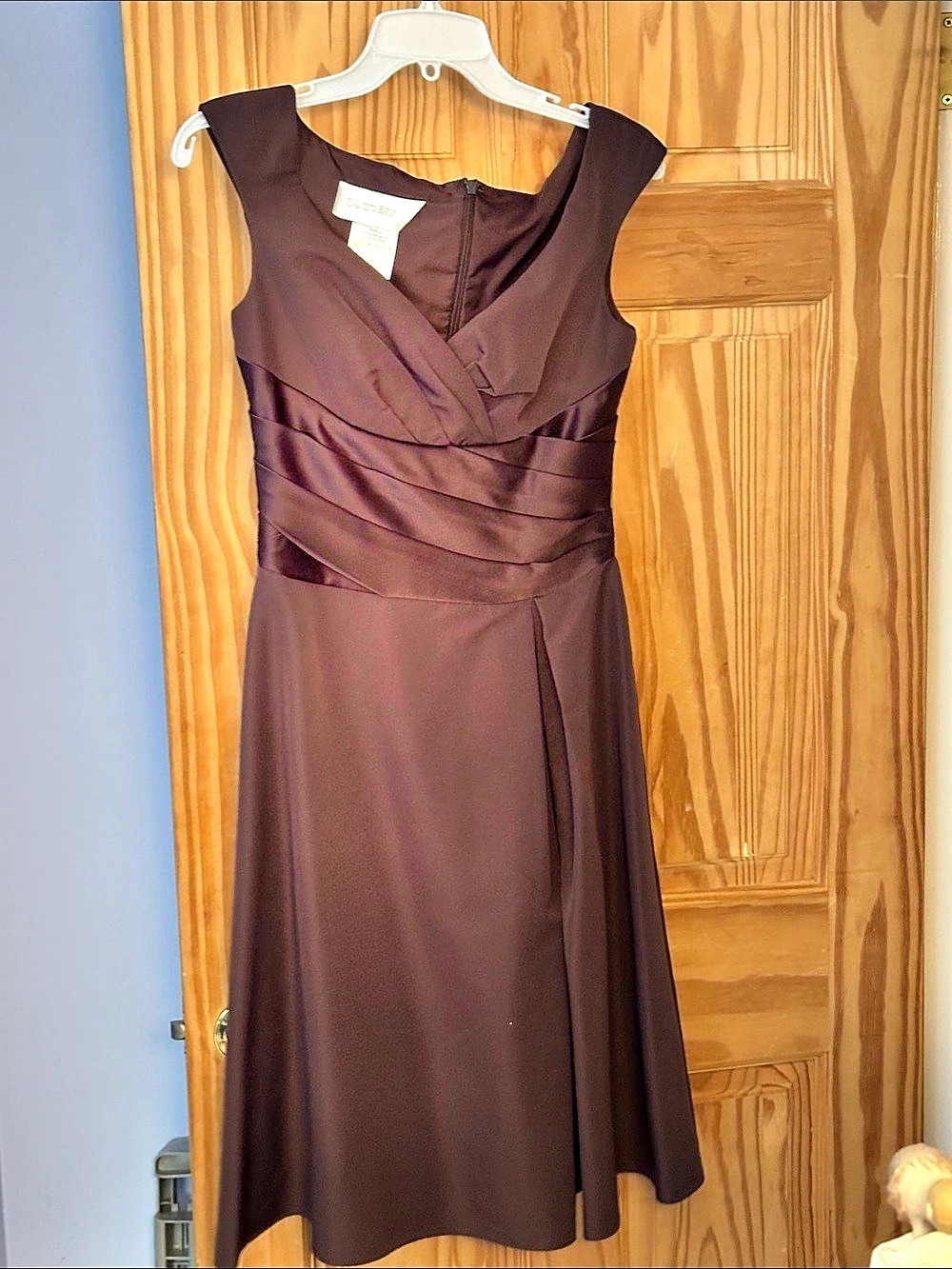 David's Bridal Brown Midi Dress
